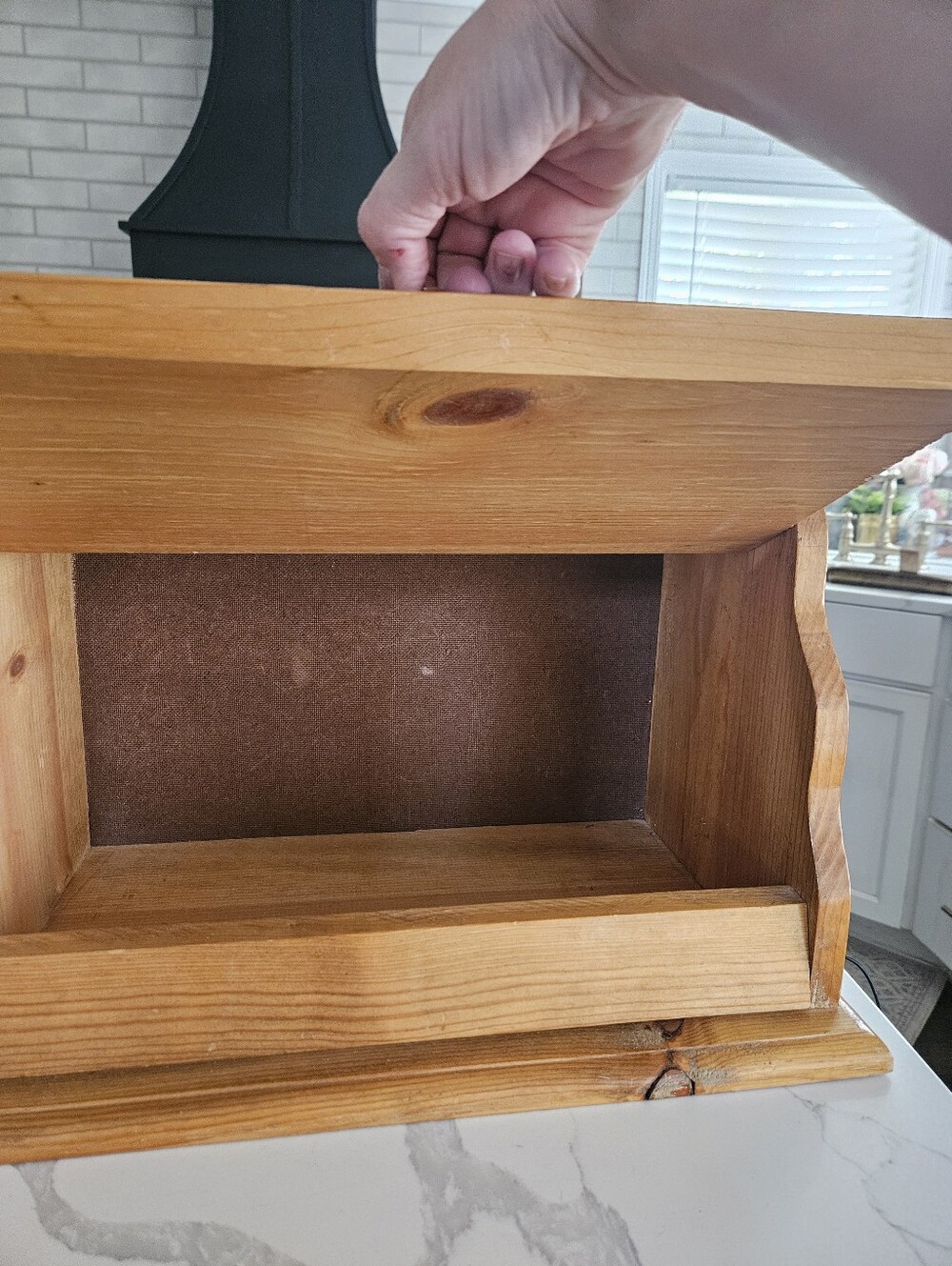 Solid Wood Bread Box in Warm Honey Tone - Picture 6 of 10